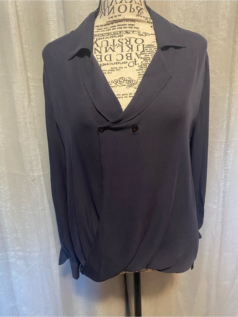 L'AGENCE Navy Silk Boutique Blouse from Mario’s